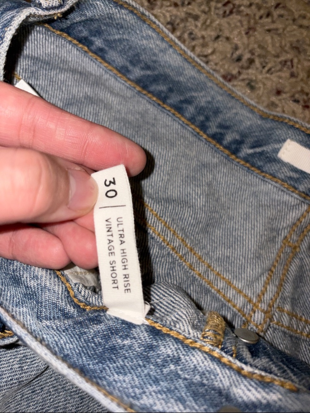 PacSun Light Blue Washed Distressed Denim Shorts - Picture 3 of 4